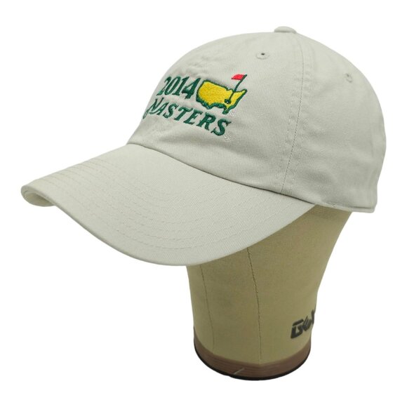 American Needle 2014 Masters Adjustable Tuck Strap Cap Golf Baseball Hat Khaki - Picture 2 of 14